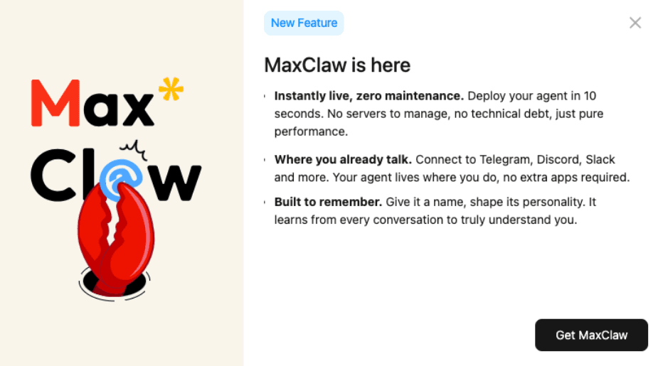 MiniMax Launches MaxClaw AI Platform with One-Click OpenClaw Deployment Feature